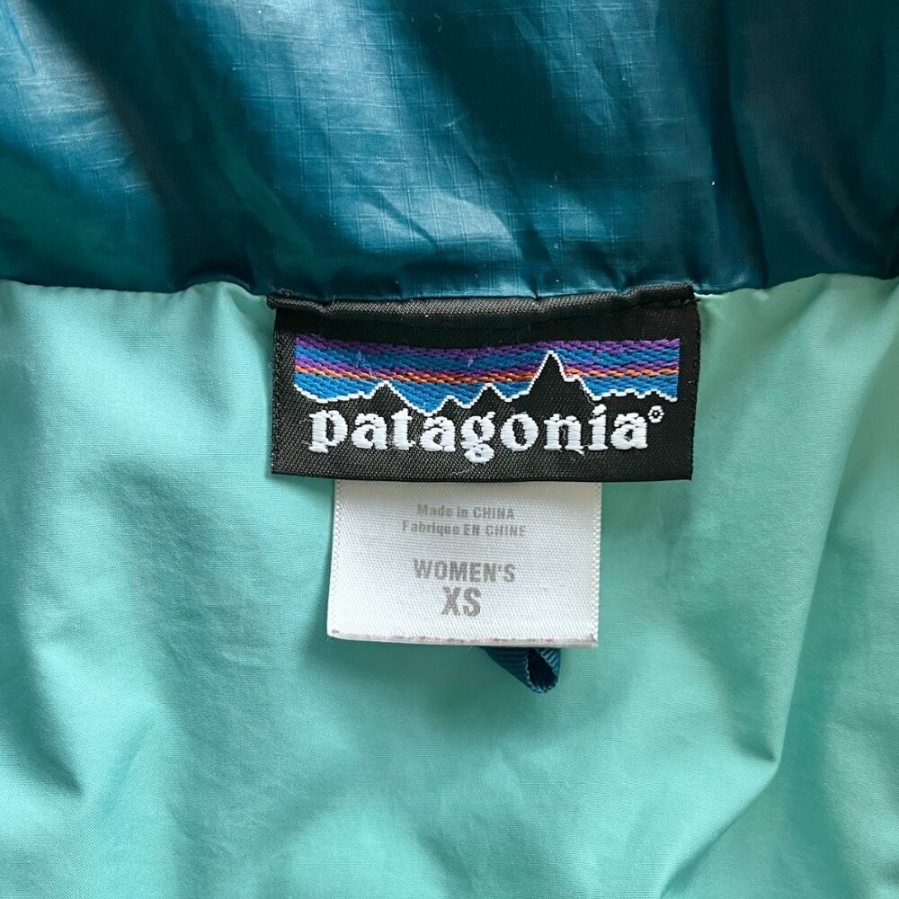 Patagonia Lidia Parka Size XS Teal Long Puffer Jacket Outdoor Winter Insulated - Picture 3 of 9